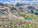 View of 3 blue lakes below
