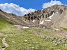 View back up the trail as it climbs the side of the ridge to the pass