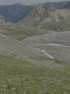 View of Writes Lake down below amidst mountain peaks