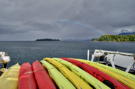 With the kayaks back on our ship, nature treated us to a beautiful rainbow dropping into the water at the edge of Robert Island