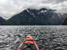 Our kayak adventure is about done as we head to our waiting ship in the distance for lunch