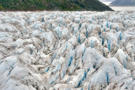 Flying very low close to the ice field of Taku Glacier