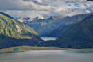 Bart Lake with the start of a rainbow, near the entrance of Taku Inlet