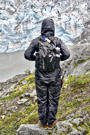 Our hiking guide looking towards the glacier