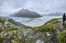 Late summer weather in the rugged Glacier Bay, overlooking the Lamplugh Glacier