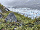 Looking down at Lamplugh Glacier