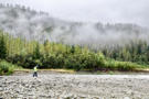 Low clouds skimming the mountain sides at the top of Tidal Inlet