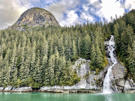 Glacial sculpted dome on the left, more water on the right