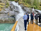 Backing away from our close encounter with the waterfall (friend Charles on the left)