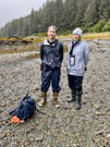 Our guide and one of our travellers waiting for the pickup