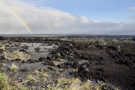 Rainbow over lava flow