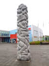 Sculpture in front of a gym in Reykjavik