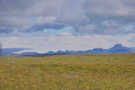 Ice sheet in volcanic mountains above Gullfos