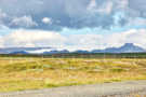 Ice sheet in volcanic mountains near Gullfoss