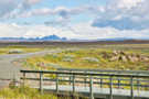 Ice sheet in volcanic mountains near Gullfoss