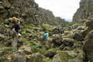 The trail requires scrambling over and around large boulders