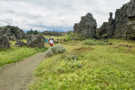 Coming out into the open, large basalt pieces are scattered about