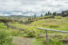 Near the end of the trail, a rail to tie horses