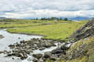 Stream from the waterfall flows towards Þingvallavatn