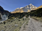 Starting down, looking back up towards our prior night’s lodge and Salkantay