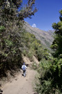 Our guide hiking ahead of us