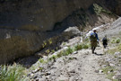 To get to the lodge, a hike down, across the stream and back up the other side