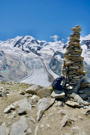 My traditional backpack / hiking poles / marker photo