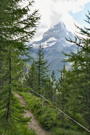 Looking back at the Matterhorn as we enter the edges of town