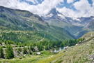 Approaching a small lake just before Findeln with the Matterhorn in the distance