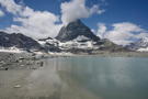 A lake in the basin below the Matterhorn