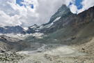 Looking back up the valley we had been in, the silt and water from the glacial melt is clear