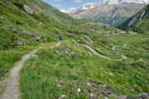 Hiking back down to our hut