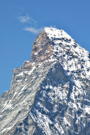 The top of the Matterhorn - clouds just starting to form at its peak